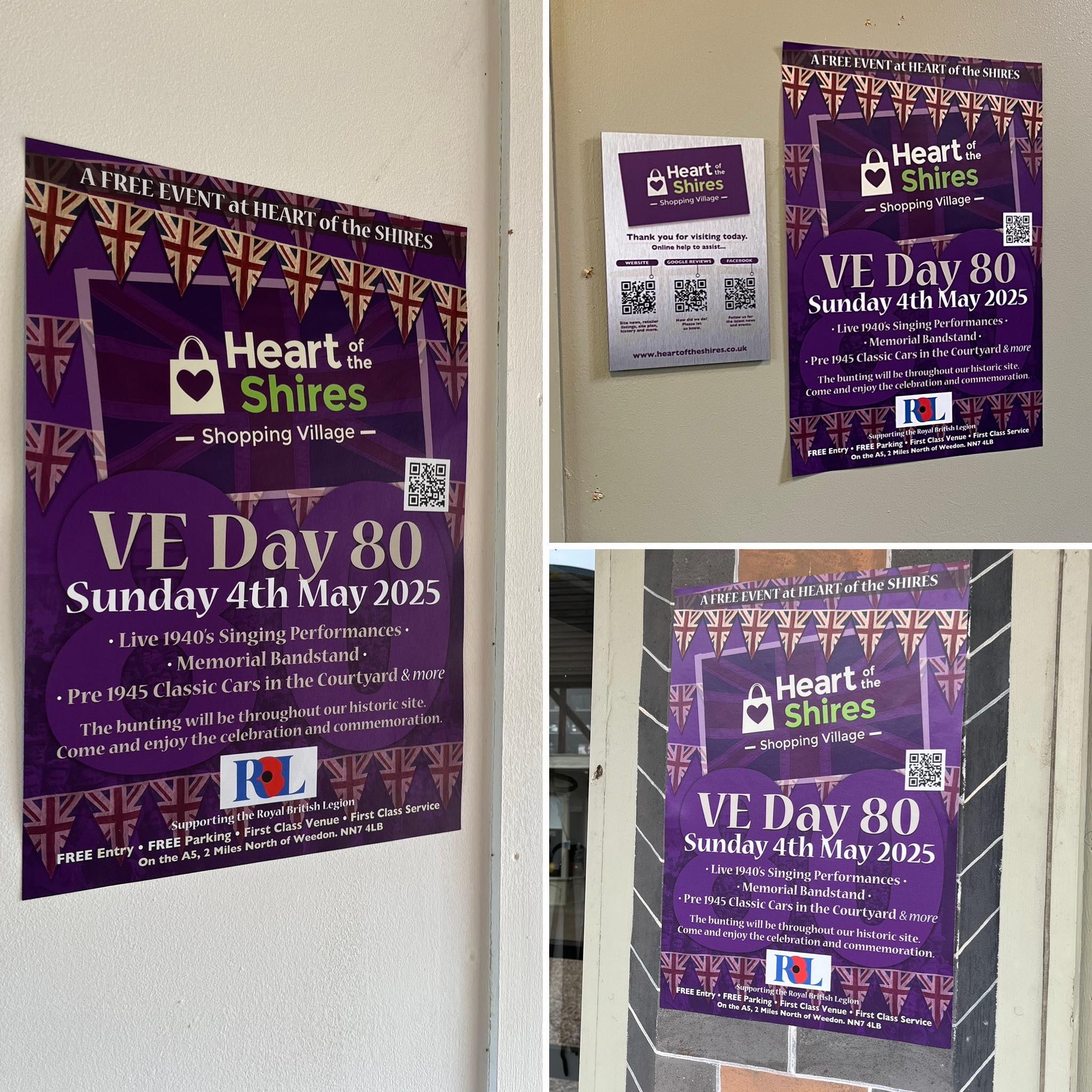 VE Day Posters at Heart of the Shires